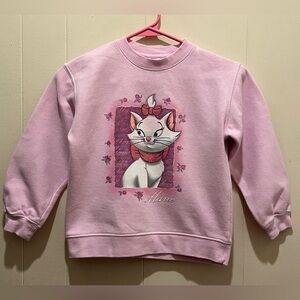 Disney Marie Aristocats Pastel Pink Glitter Cozy Sweatshirt —Girls Size 6